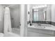 Clean bathroom featuring a shower/tub, vanity, and toilet at 3100 E Cherry Creek South Dr # 303, Denver, CO 80209