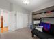 Bedroom with bunk bed, closet, and futon at 11285 Deerfield Dr, Firestone, CO 80504