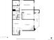 Floor plan showing two bedrooms, kitchen, living room, and balcony at 3462 S Eagle St # 201, Aurora, CO 80014