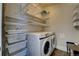 Laundry room with shelving and washer and dryer included at 3028 Meade St, Denver, CO 80211