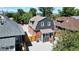 Aerial view of the house and surrounding neighborhood at 638 S Lincoln St, Denver, CO 80209