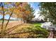 Backyard with autumn leaves, a deck, and a view of a golf course at 4340 Nelson Dr, Broomfield, CO 80023