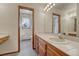 Bathroom with single vanity, shower/tub combo at 8777 Selly Rd, Parker, CO 80134