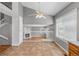 Bright dining area with hardwood floors and a view of the living room at 19058 E Bonney Ct, Parker, CO 80134