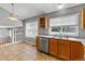 Kitchen view with a breakfast bar and access to upper floor at 19058 E Bonney Ct, Parker, CO 80134