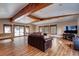 Game room with leather couches, foosball, and ping pong at 537 Moonstone Rd, Breckenridge, CO 80424