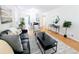 Spacious living room featuring hardwood floors, modern decor, and natural light at 2180 S Logan St, Denver, CO 80210