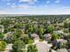 Wide aerial view showing the property's neighborhood and surrounding landscape at 16642 Autumn Rock Cv, Parker, CO 80134