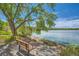 Peaceful lakeside view with a bench overlooking the water at 4274 S Salida Way # 11, Aurora, CO 80013