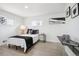 Spacious bedroom with black and white bedding and decor at 6850 S Marion Cir, Centennial, CO 80122