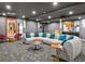 Theater room with sectional sofa and large screen at 891 14Th St # 3108, Denver, CO 80202