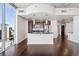 Modern kitchen with stainless steel appliances and island at 891 14Th St # 3108, Denver, CO 80202