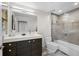 Modern bathroom with walk-in shower and soaking tub at 1700 Bassett St # 1901, Denver, CO 80202