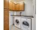 Laundry room with washer, dryer, and ample cabinetry at 2001 Lincoln St # 1024, Denver, CO 80202