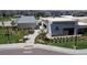 Venture Center community clubhouse and pool area from above at 4642 Thistle Dr, Brighton, CO 80601