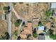 Overhead view of a home with spacious yard and outbuildings at 801 Panorama Dr, Golden, CO 80401