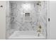Modern bathroom with marble shower and bathtub at 13750 W 65Th Ave, Arvada, CO 80004