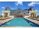 Resort-style pool with ample deck space and surrounding building at 925 N Lincoln St # 14C, Denver, CO 80203