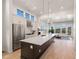 Modern kitchen with stainless steel appliances, an island, and plenty of cabinet space at 3907 Piney Grove St, Evergreen, CO 80439