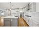 Modern kitchen with white cabinets, stainless steel appliances, and large island at 779 Kohlor Dr, Lafayette, CO 80026