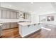 Modern kitchen with gray cabinets, white countertops, and stainless steel appliances at 1737 Marlowe E Cir, Erie, CO 80516
