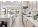 Open concept kitchen with stainless steel appliances and white cabinetry at 5300 Soledad Cir, Parker, CO 80134