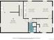 One-story home floor plan; Gathering room, eat-in kitchen, bedroom, and bath at 7887 Quivas Way, Denver, CO 80221