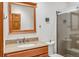 A clean bathroom with a shower and vanity at 274 Cr 672, Breckenridge, CO 80424