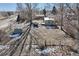 Aerial view showing a mobile home and a large yard at 816 E Geneseo St, Lafayette, CO 80026