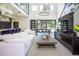 Open floor plan with high ceilings and modern furnishings at 4960 S Lipan Dr, Englewood, CO 80110