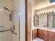 Updated bathroom with shower and grab bars for accessibility at 217 S 25Th Ave, Brighton, CO 80601