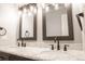 Elegant bathroom with double vanity and marble countertops at 3790 S Roslyn Way, Denver, CO 80237