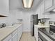 Kitchen with white cabinets and stainless steel appliances at 14751 E Tennessee Dr # 225, Aurora, CO 80012