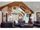 Elegant living room with leather furniture and a view of the home's elevator at 3015 3Rd St, Boulder, CO 80304