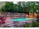 Relaxing rectangular pool with stonework and surrounding patio at 3015 3Rd St, Boulder, CO 80304