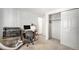 Bedroom with built-in closet and workspace at 801 N Pennsylvania St # 405, Denver, CO 80203