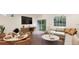 Open concept living room and kitchen with island, hardwood floors, and neutral colors at , Aurora, CO 80019