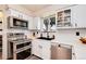 Updated kitchen featuring stainless steel appliances and white cabinetry at 7311 W Weaver Pl, Littleton, CO 80123