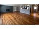 Spacious living area with hardwood floors and fireplace at 6601 E Exposition Ave, Denver, CO 80224