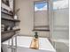 Bathroom with a freestanding bathtub and walk in shower at 378 River Park Dr, Breckenridge, CO 80424