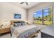 Bright bedroom with mountain views, featuring a comfortable bed and stylish decor at 378 River Park Dr, Breckenridge, CO 80424