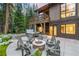 Private patio with fire pit and hot tub, mountain views at 378 River Park Dr, Breckenridge, CO 80424