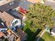 Aerial view showing the house, deck, and backyard at 512 W 8Th Ave, Denver, CO 80204