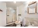 A basement bathroom with a shower and toilet at 8873 Princeton St, Westminster, CO 80031