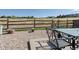 Backyard patio area with table and chairs and a view of the open space at 5647 Raleigh Cir, Castle Rock, CO 80104