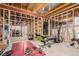 Unfinished basement with framing and space for a home gym at 12955 Vallejo Cir, Westminster, CO 80234
