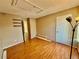 Spacious bedroom with wood floors and ample closet space at 3414 S Locust St # D, Denver, CO 80222