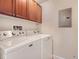 Laundry room with washer, dryer, and upper cabinets at 2500 E Cherry Creek South Dr # 414, Denver, CO 80209