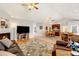 Open concept living room with hardwood floors and high ceilings at 35100 E 120Th Ave, Hudson, CO 80642