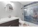 Basement bathroom with a walk-in shower at 3093 Belay Pt, Castle Rock, CO 80108